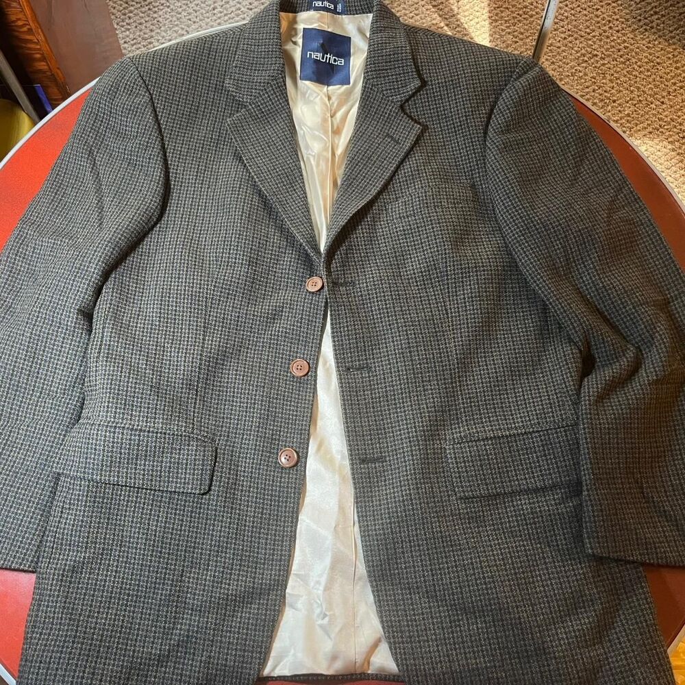 Nautica Men's Grey and Brown Jacket